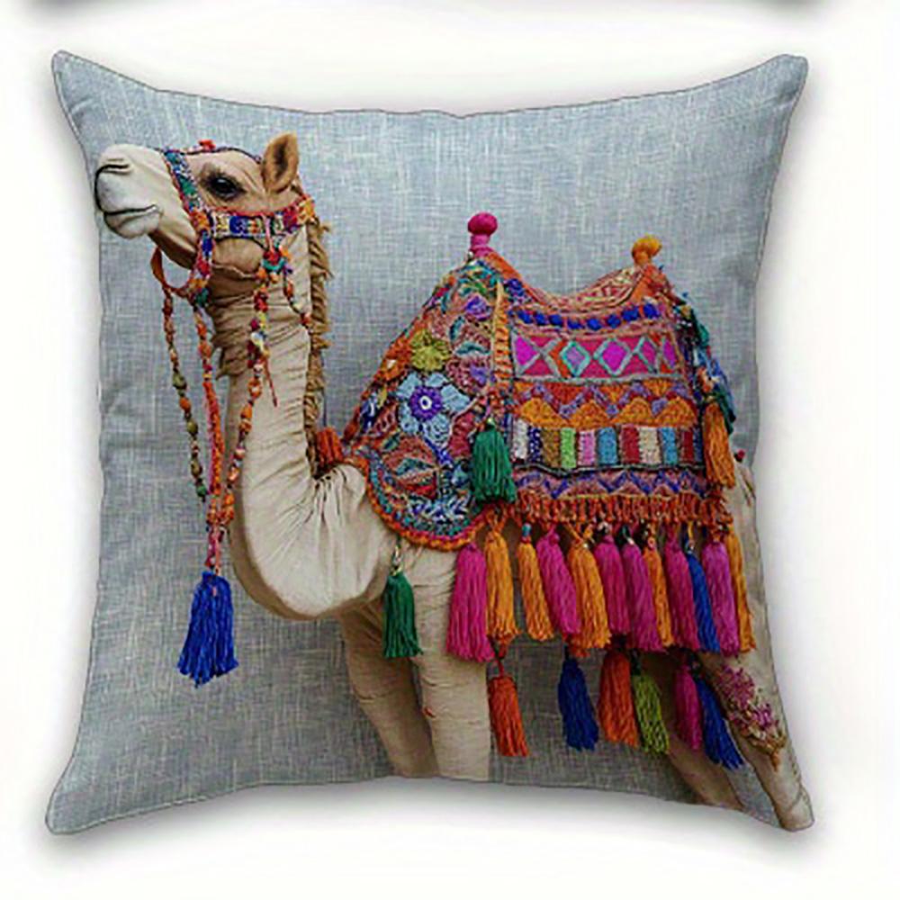 1/4pcs Colorful Camel-Patterned Pillowcases for Comfort Sofa cushion cover home bedroom room decoration