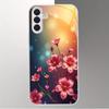Capa de telefone de vidro banhada a prata com design de flor adequada para Samsung Galaxy S26 S25 S24 S22 S21 S20 FE/Ultra/Plus capa rígida