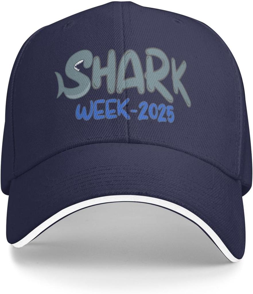 Shark Week Graphic Print Baseball Cap Polyester Casual Outdoor Adjustable Hat
