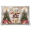 Christmas Room Backdrop Photography Xmas Tree Home Bear Gifts Decoration Photo Background For Shooting Children Studio Photozone