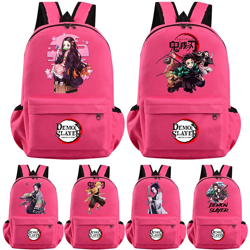 Colorful Anime Demon Slayer Printed Backpack for Teenager Girl Boy Student Schoolbag Women Large Capacity Waterproof Travel Bag Rucksack Gift