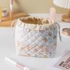 Luxury Large-Capacity Quilted Makeup Bag – Portable Travel Drawstring Cosmetic Organizer