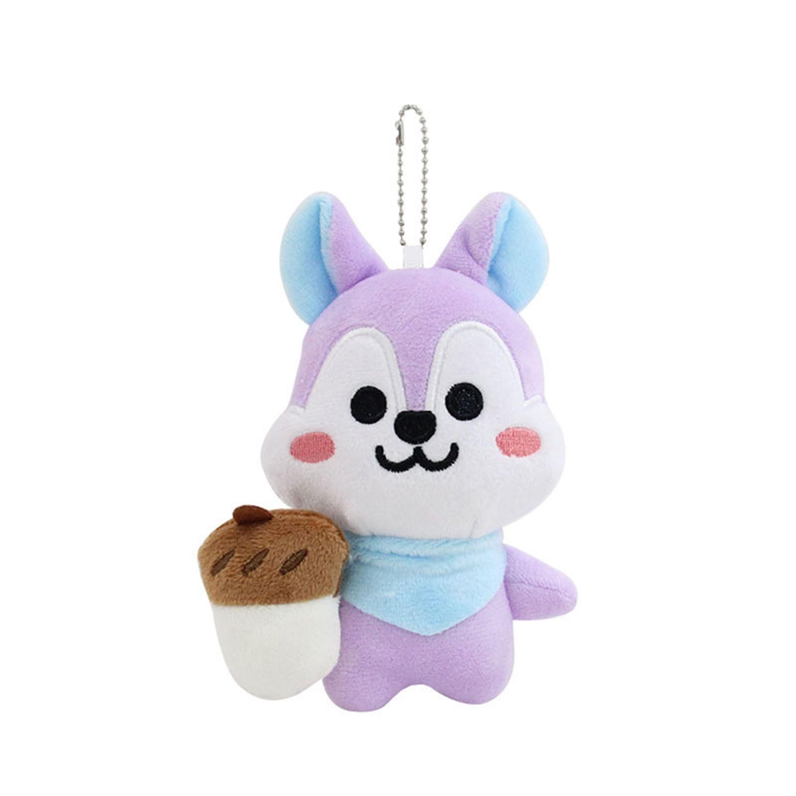 

Кукла-подвеска в виде белки, плюшевая кукла-белка с фиолетовым принтом, мультяшная милая кукла-белка с подвеской One Size