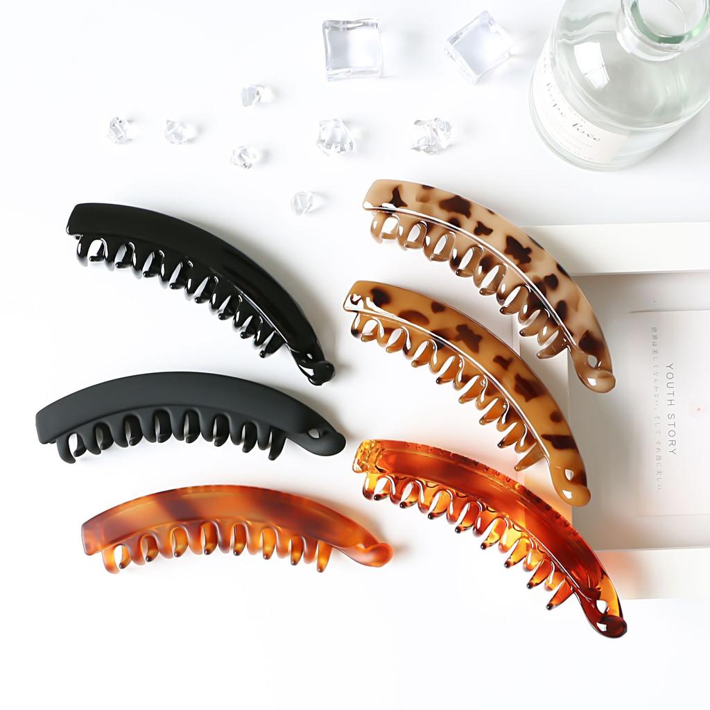 Fashion Banana Hair Clip for Women Korean Simple Gentle Solid Color Hairclaw Frosted Large Hair Claw Pea Clip Hair Accessories