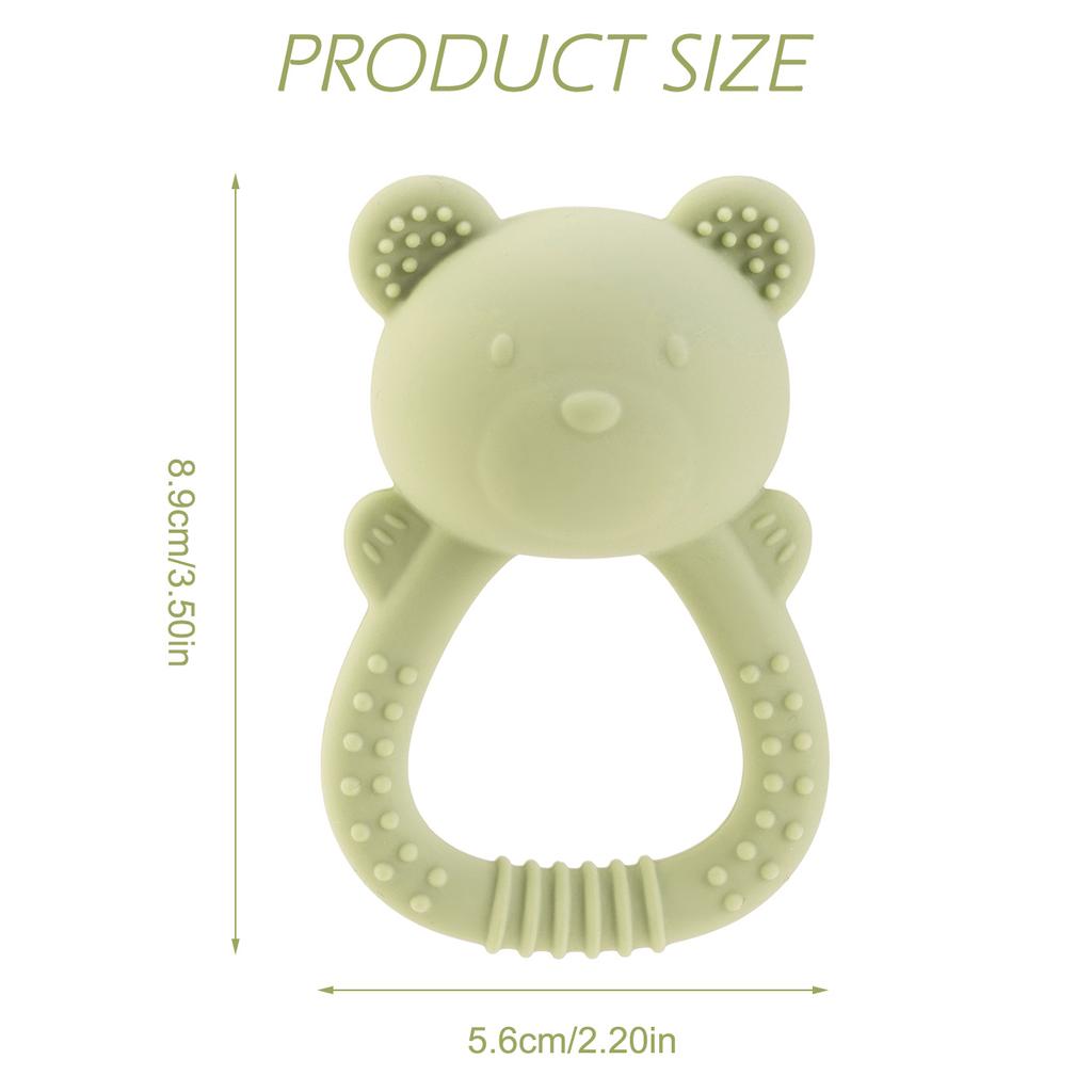 Color Kids 1PCS Silicone Baby Teether Toy BPA Free Chewing Ring Rattle Safe Teething Infant Soothing Gums Baby Shower Gift