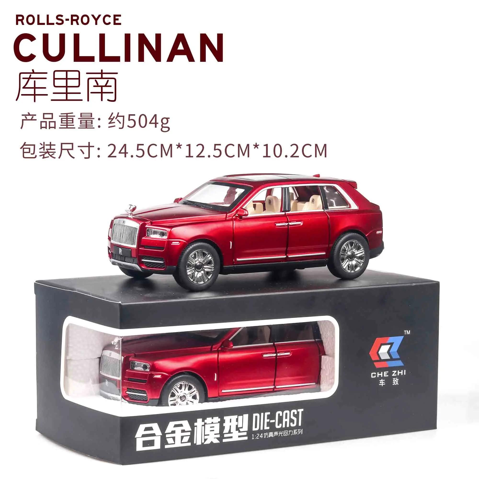 

1:24 Rolls Royce Cullinan Alloy Car Model Large Size Simulation SUV Metal Car Model Light Sound Pull Back Scale Car Miniatur Car