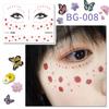 Tattoo Stickers Women's Temporary Tattoo Sticker Strawberry Flower Butterfly Waterproof Face Sticker Forehead Eye Music Festival Face Stickers