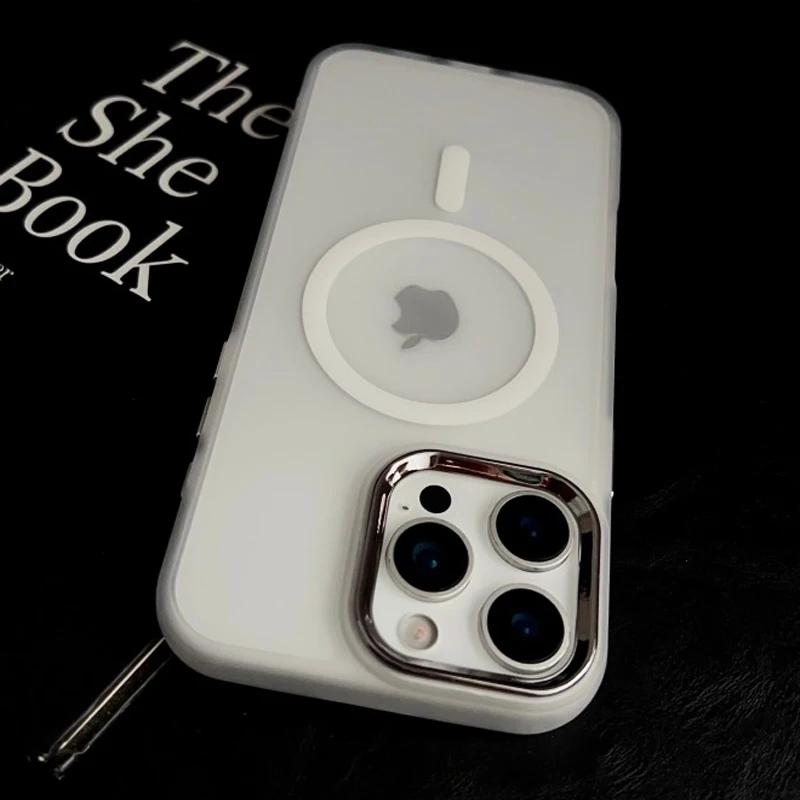 

Magnetic Luxury Matte Translucent Armor Shockproof Case For iPhone 16 15 14 13 12 11 Pro Max For Magsafe Wireless Charge Cover For iPhone 13