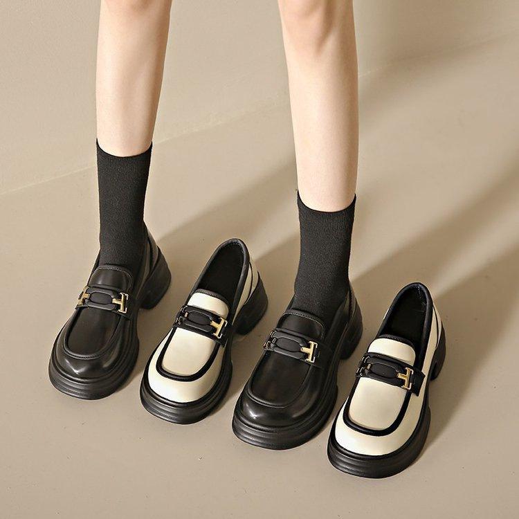 Retro muffin platform small leather shoes women's autumn 2025 new British style loafers Japanese jk single shoes commuting