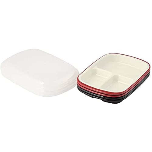 Square lunch plate with lid, navy blue