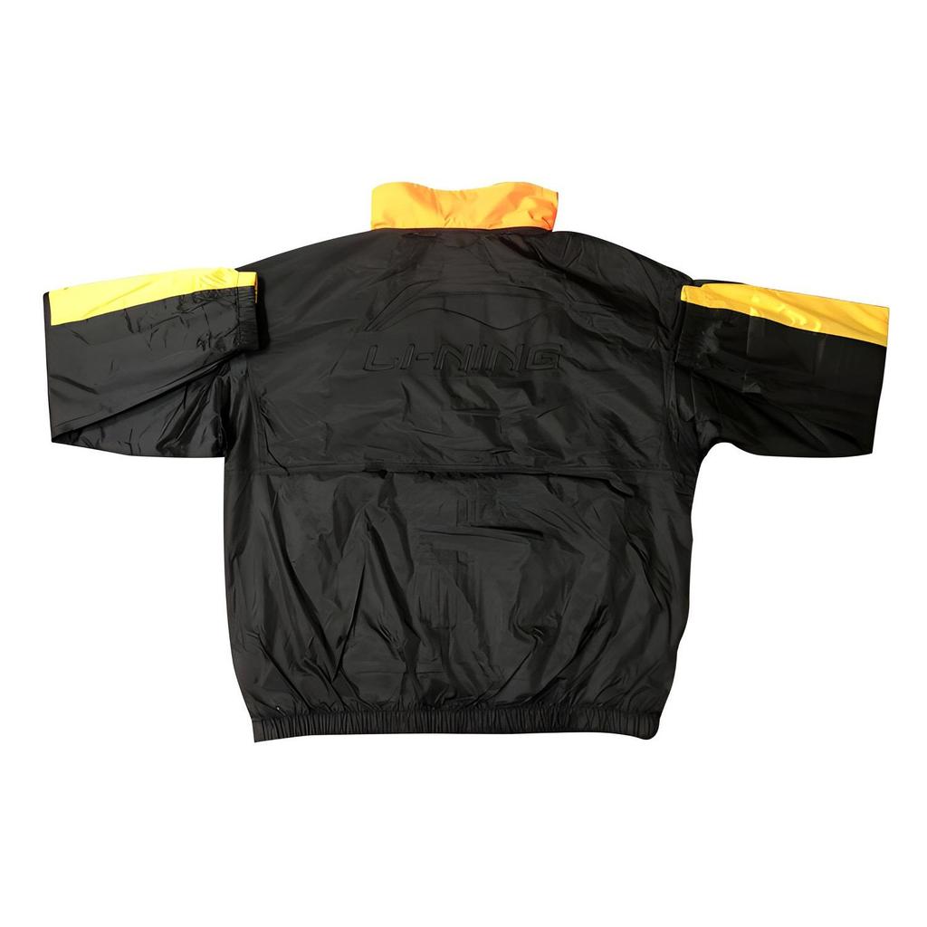 Li Ning Full Zip Color Block Two In One Sports Jacket Men Jackets Black Yellow AWBP017-1