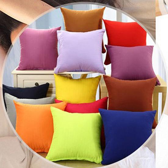 Fashion Simple Solid Color Throw Cushion Square Cover Pillow Case Home Decor