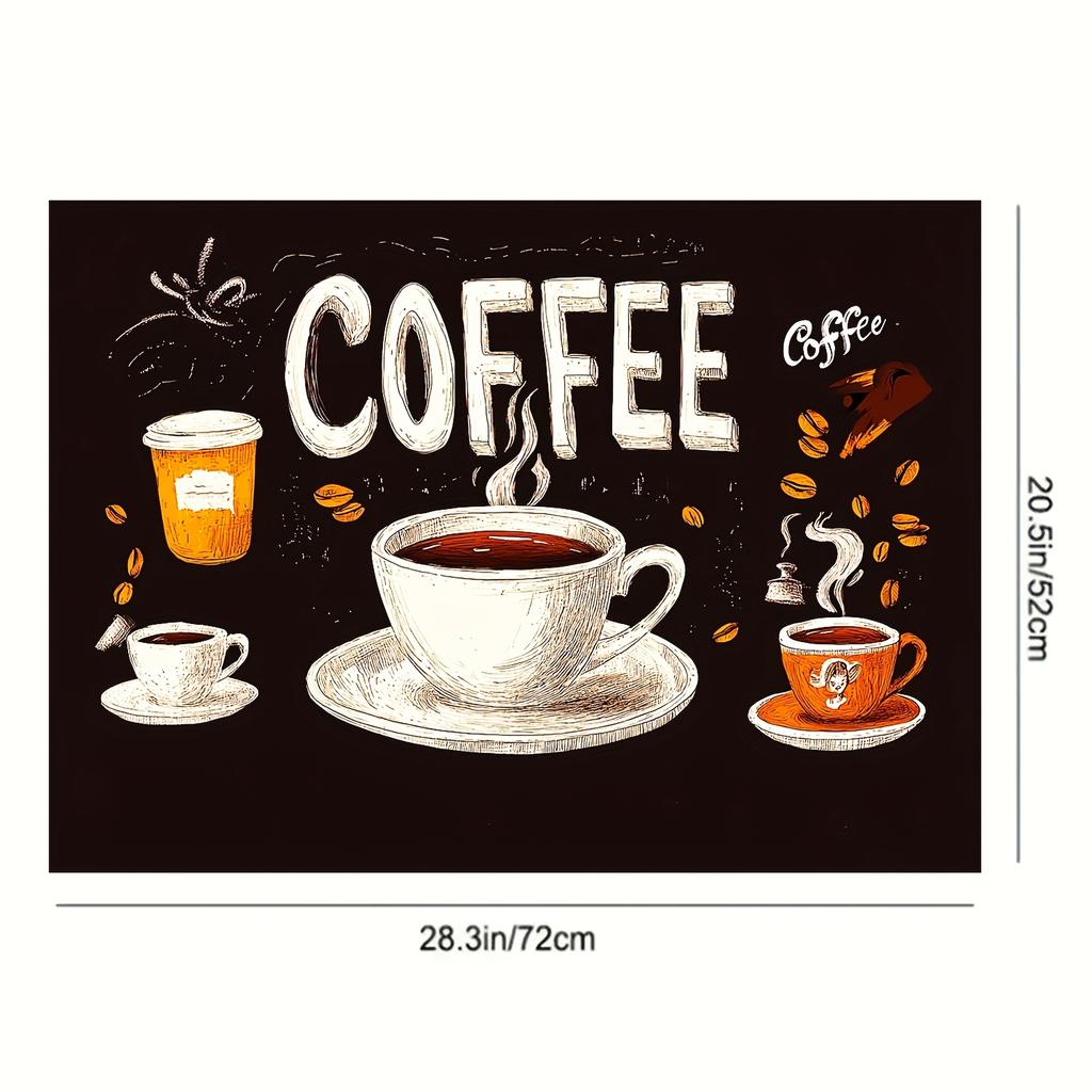 1Pcs Rubber Drying Mat With Retro Coffee Tableware For Coffee Shop Restaurant Kitchen Carpet Tableware Durable Diatom Mud Table Mat Pet Mat Coffeeware