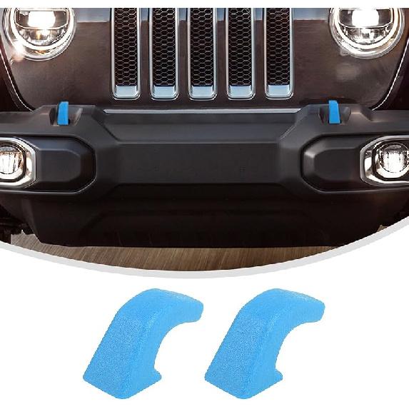 Lkip Tow Hook Covers for Jeep Wrangler 4XE JL JK & Gladiator JT (2007-2025) - Rubber Sleeve Protectors for Front Bumper, Exterior Accessories(Black)
