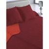 Quilted Bedspread - CASA - Bouti + Coj. Vegas - 245x260 Cm - Garnet Red - Plain - 100% Polyester - 2/50x50 Cm