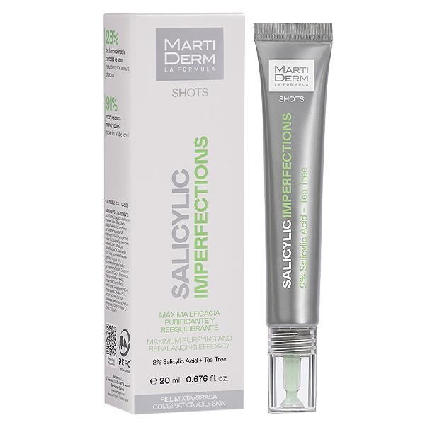 Blemish Gel Cream - MARTIDERM - Shots - Salicylic Acid 2% - 20ml - Non-comedogenic