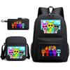 3 Piece School Backpack Set for Students Large Capacity Oxford Cloth Schoolbag with Shoulder Strap and Pencil Case