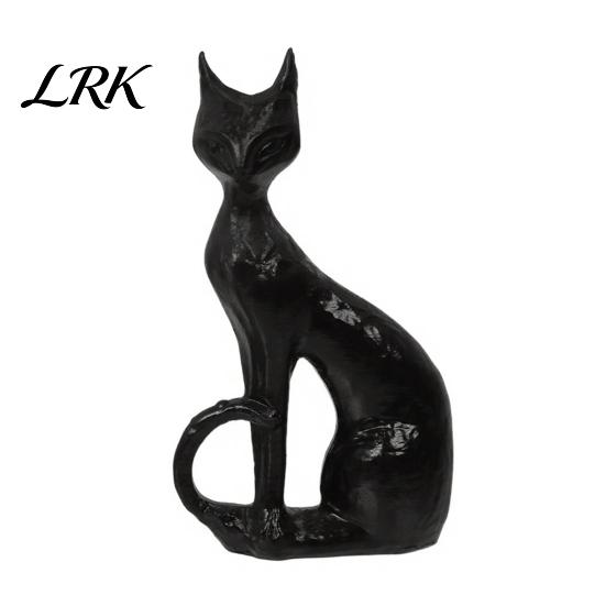 Halloween Witchcraft Art Decor Gothic Witch Cat Statue for Home Decor, Resin Dark Aesthetic Room Decorations Figurine, Mystical Tabletop Ornament