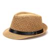 Straw Trilby Fedora Hat for Men 1920s Short Brim Sun Hat Man British Beach Fedora Trilby Outdoor Travel Top Hat Panama