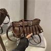 Fashion Y2k Studded Shoulder Bag Ruffled Skirt Belt Buckle Design Women Exquisite Versatile Handbag Cool Metallic Crossbody Bag