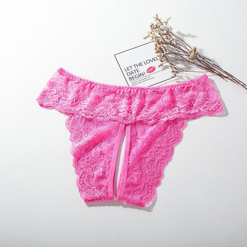 1Pcs Women Plus Size Open Crotch Panties Sexy Lace Transparent Underwear Stretching Big Size Lingerie