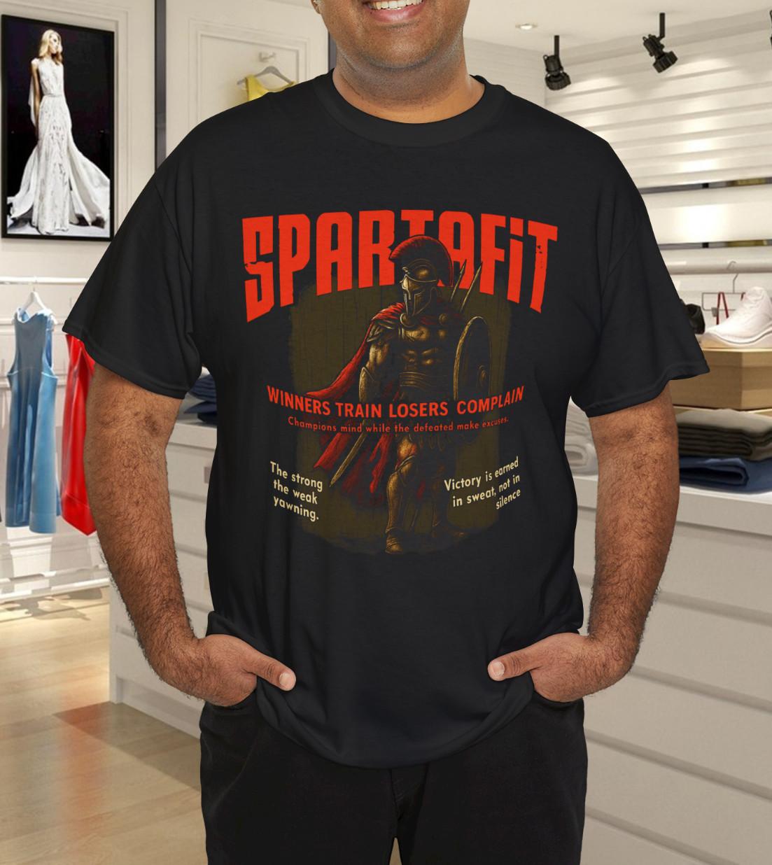 SPARTAFIT Spartan Warrior Motivation Gym T-Shirt Mens Womens Tees Top 3XL