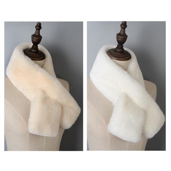 Cross Scarf Faux Rabbit Fur Double-sided Soft Washable Thickened Keep Warm