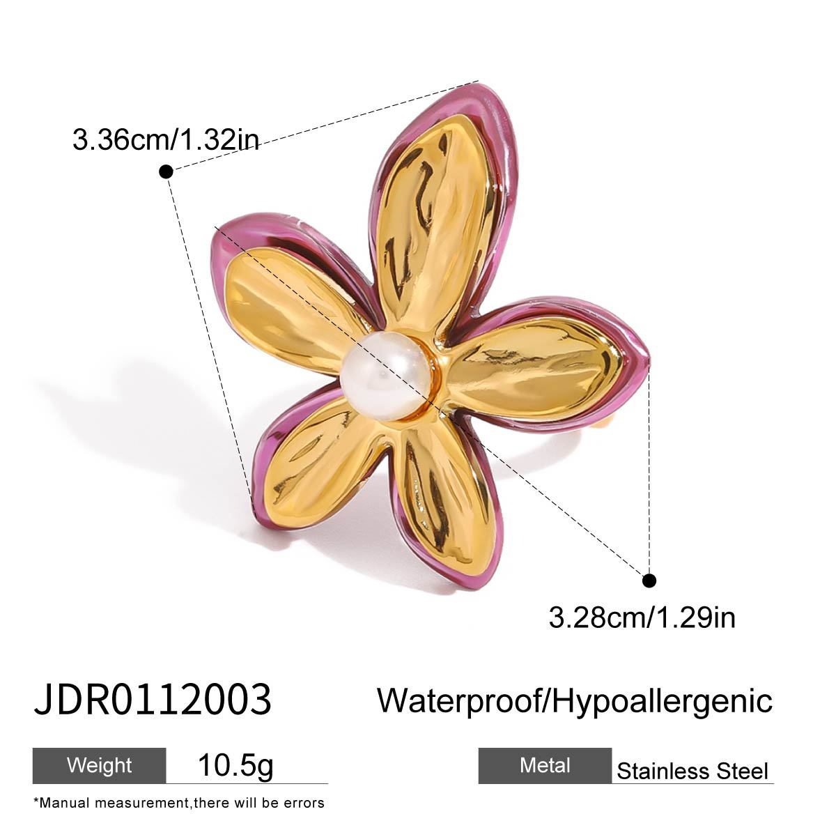 Jiedin Европейское и американское кольцо с жемчугом из титановой стали женское нишевый дизайн кольцо-цветок из нержавеющей стали ручные украшения кольца