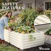 8x4x2ft Large Raised Garden Bed Kit Galvanized Metal Planter Box with Gloves Support Rod Safety Rubber Outdoor Above Ground Pla