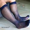 Ultra-Thin Durable Black Transparent Straight Leg Men's Formal Dress Stockings