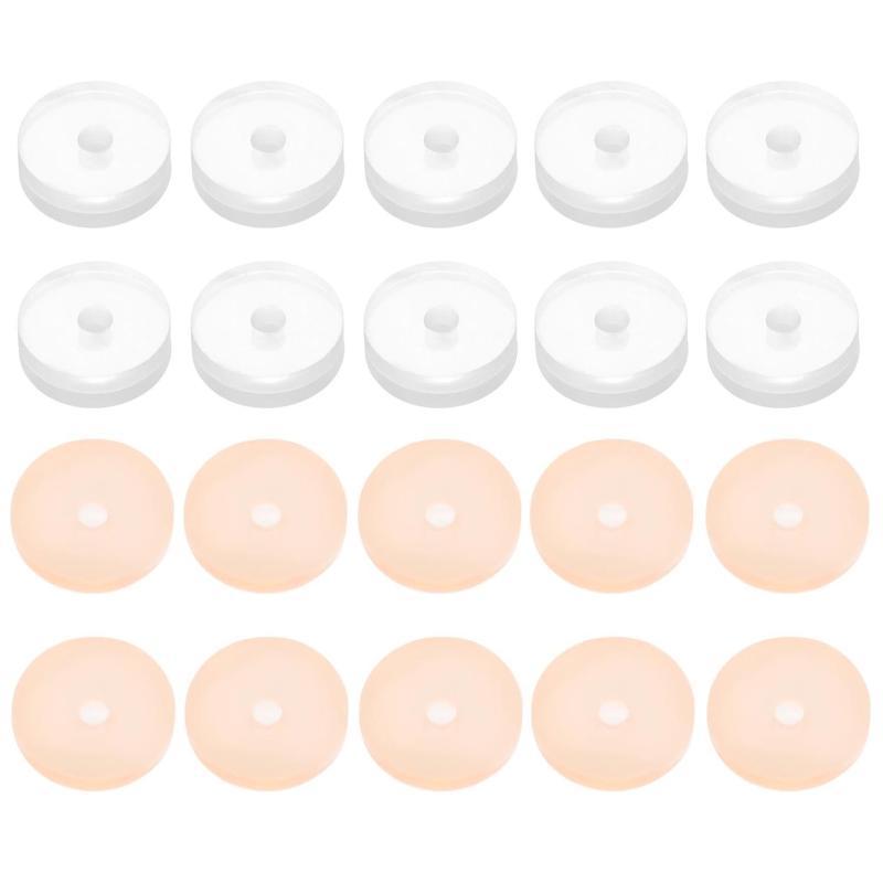 50x 7mm Clear Disc Pads Stabilizer Plastic Earring Back Stopper Clear Silicone Earrings Back for Piercing Bumps