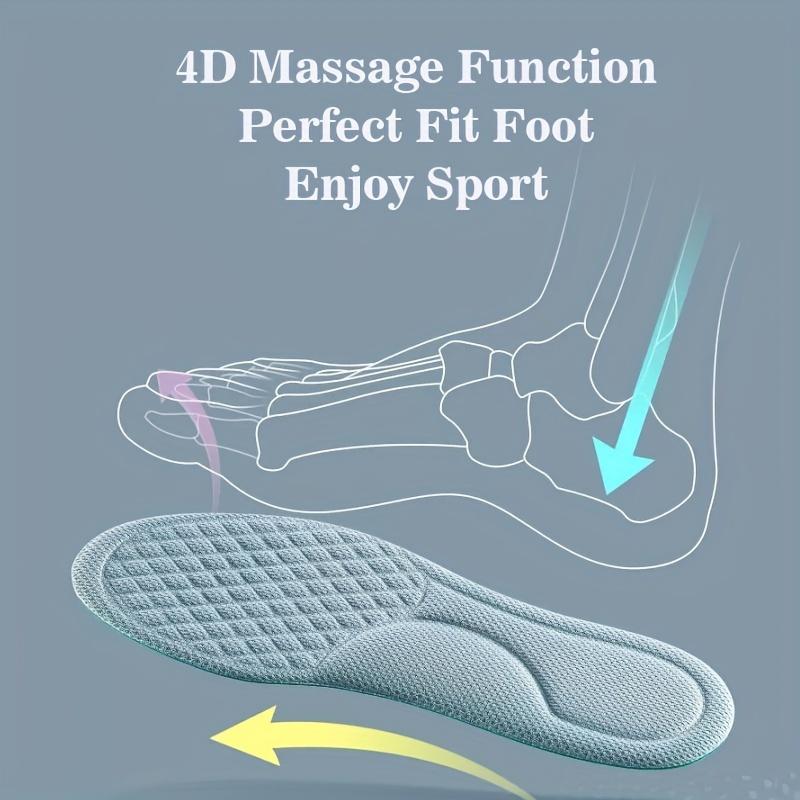 1 Pair 5D Diamond-Shaped Massage Insoles Featuring a Soft Feel, Odor Elimination, And Quick Sweat Absorption, Suitable for All Types of Shoes.