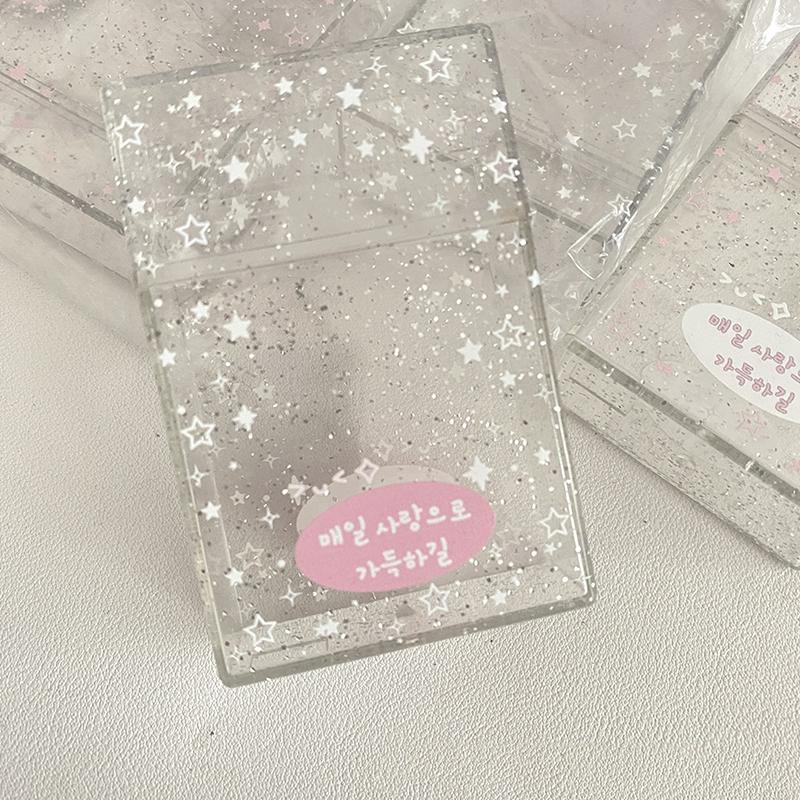 Ins Transparent Ins Photocard Holder Storage Box Flip Storage Box Classification Small Card Organizer Storage Case Stationery