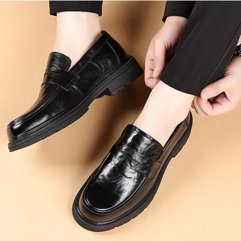 FashionLuxury Genuine Leather Shoes for Men Spring Autumn Soft-soled Men's Designer Platform Shoes Fashion Increase Dress Shoe Man