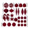 28 Pieces Velvet Christmas Tree Ornament Set, Shatterproof Velvet Christmas Ball Pendant, Christmas Party Decoration Ornaments