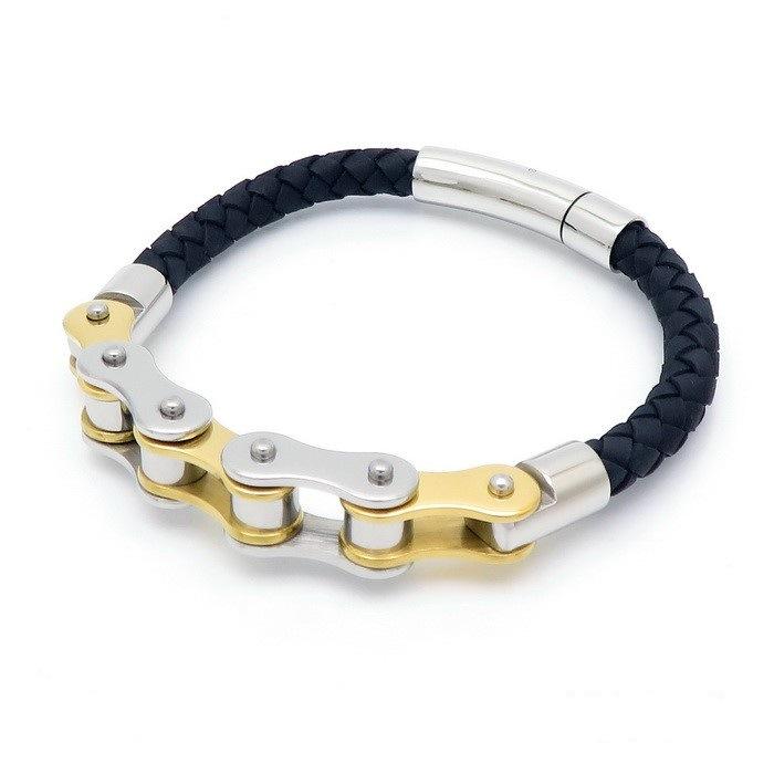 2025 уличная мода кожаный браслет персонализированный велосипед мужской браслет 19CM