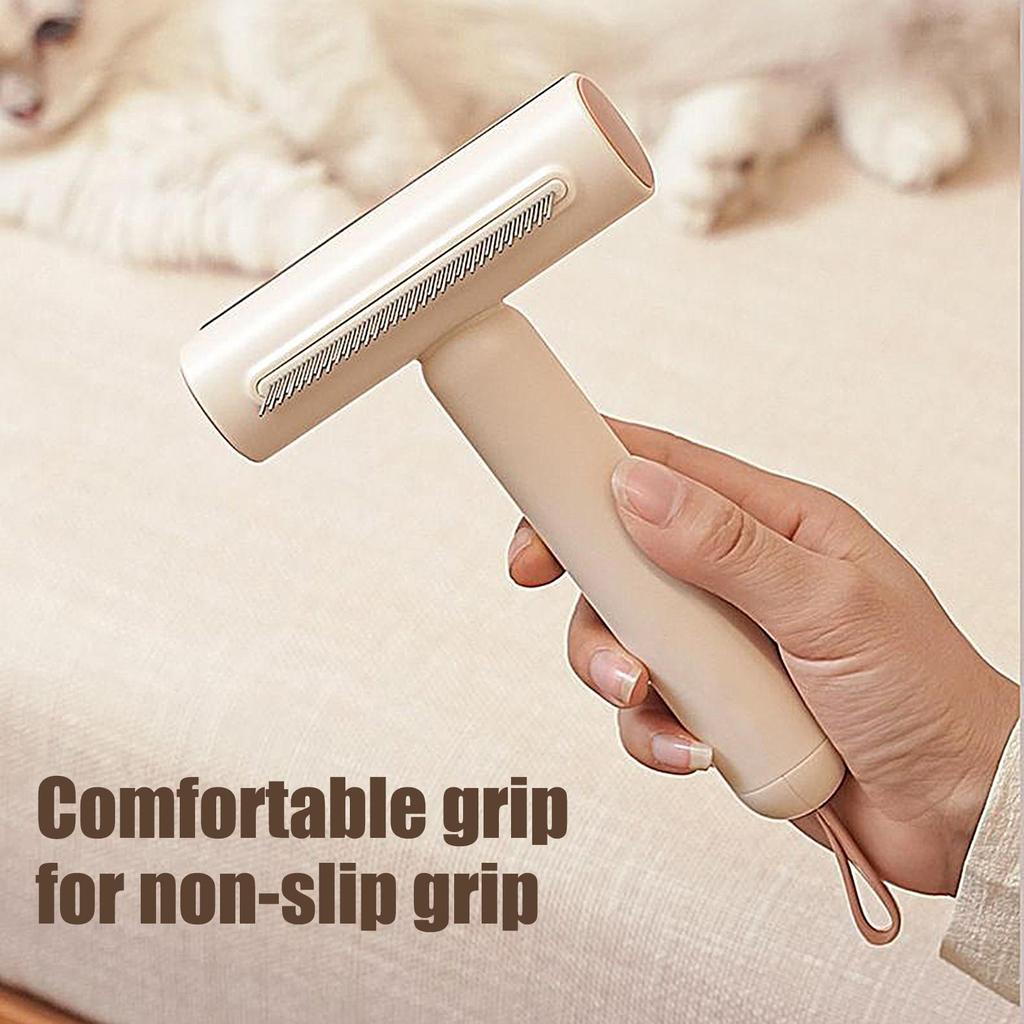 Cat Comb Dog Hair Brush With Lint Remover Stainless Steel Cat Dematting Tool For Kittens Puppies Medium Large Animals