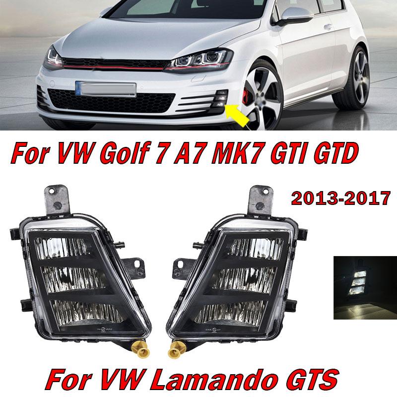 For VW Golf 7 A7 MK7 GTI GTD 2013-2017 Car LED Front Bumper Fog Light DRL Foglight Assembly 5G0941700 5G0941699 Auto Accessories