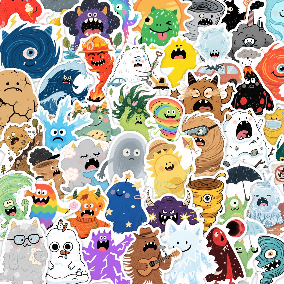 

50PCS Cute Cartoon Monster Stickers for DIY Planners and Notebooks