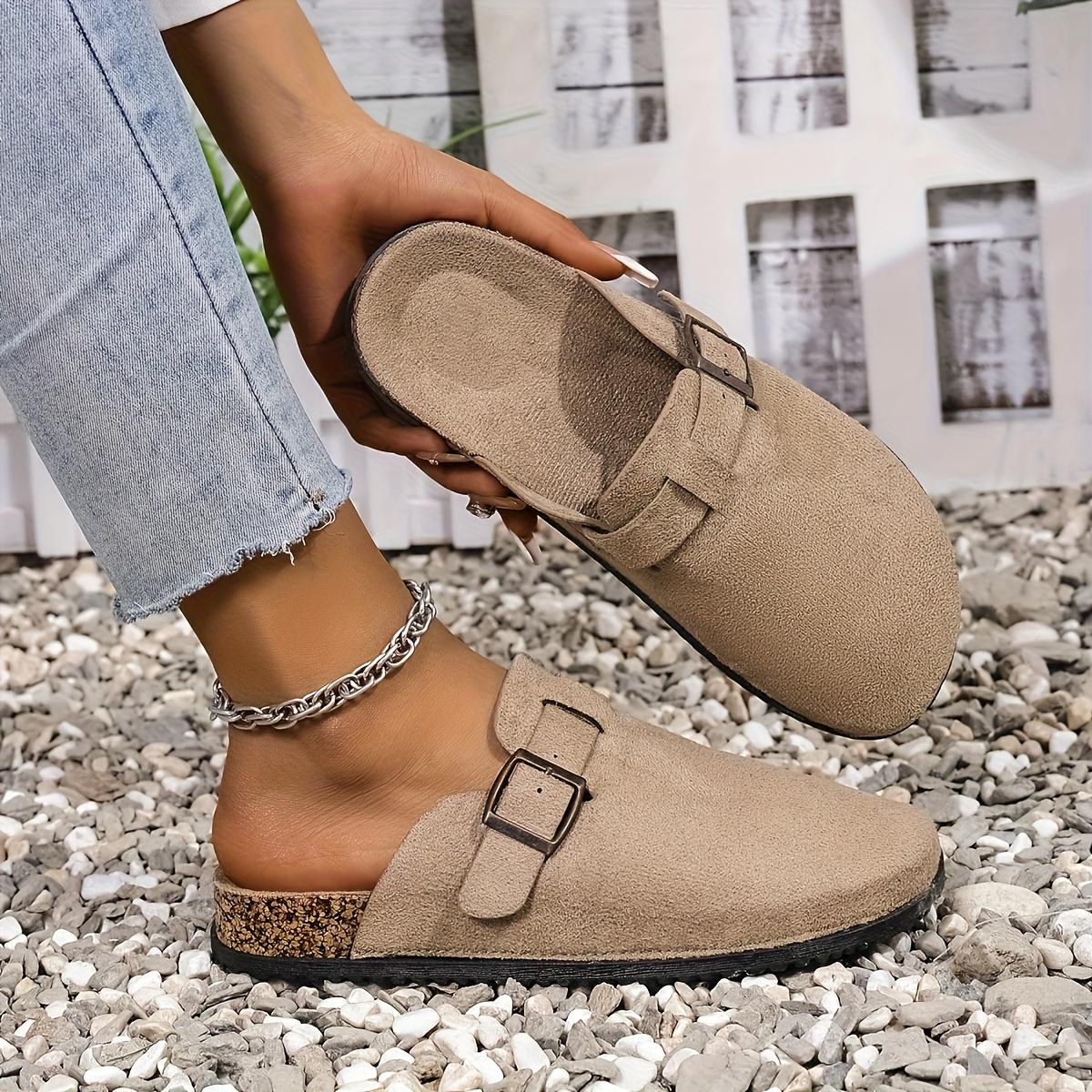 Женские шикарные бежевые шлепанцы с регулируемыми ремешками-пряжками - Удобный носок плоский каблук нескользящая резиновая подошва для летней носки сандалии с ремешками 37 хаки 990₽