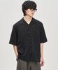 PRAIRIE Linen Open Collar Short Sleeve Shirt (Black)