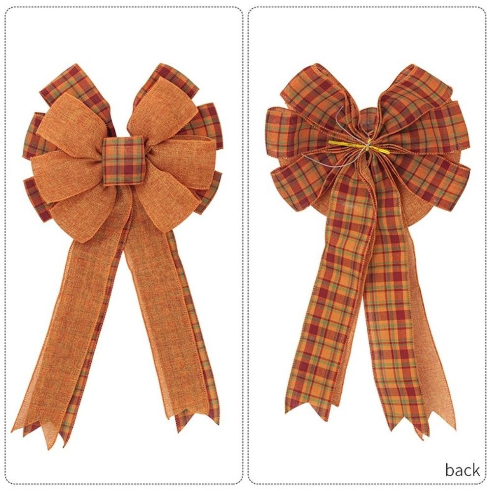 Burlap Thanksgiving Ribbon Bows Large Tree Topper Bows New Fall Wreath Bow Autumn Decor