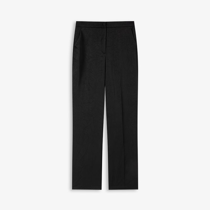 

Aozhi State [Z Cabinet Quality] Satin Suit Outwear Casual Pants Suit 4 Color Work Clothing Two-piece Set FQ Black trousers M