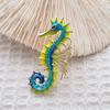 Retro Glazed Seahorse Brooch Painted Dripping Oil Animal Pin Women's Fashion