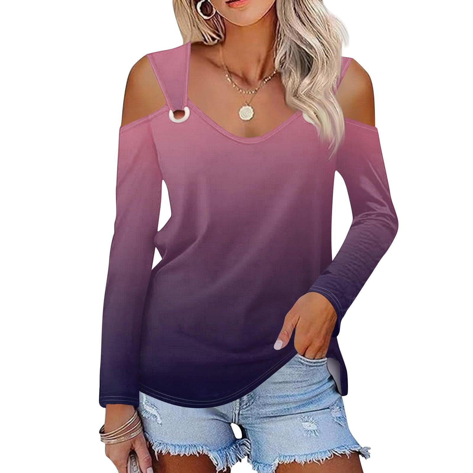 Женская повседневная рубашка-блузка с принтом — фото 12