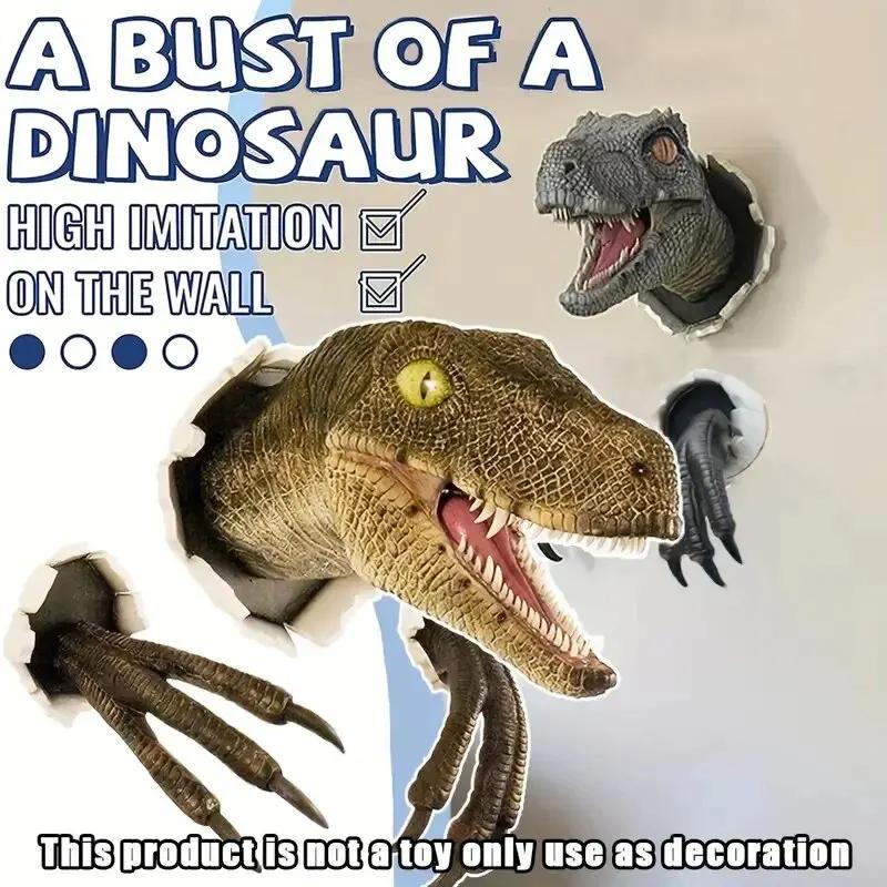 Dinosaur Wall Decoration Wall Breaker Velociraptor Set 3D Sculpture Ornament Wall Decoration Props Home Decorations