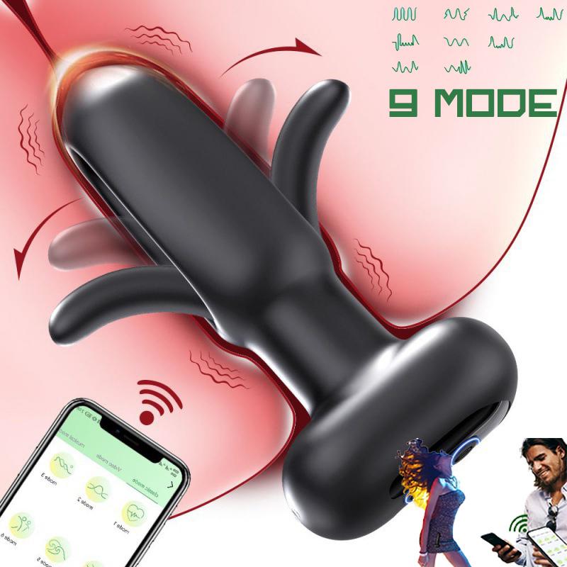 APP Tapping Prostata Massasjer Vibrerende Butt Plug Anal Vibrator Trådløs fjernkontroll Sexleketøy for menn Ass Anal Dildo for kvinner