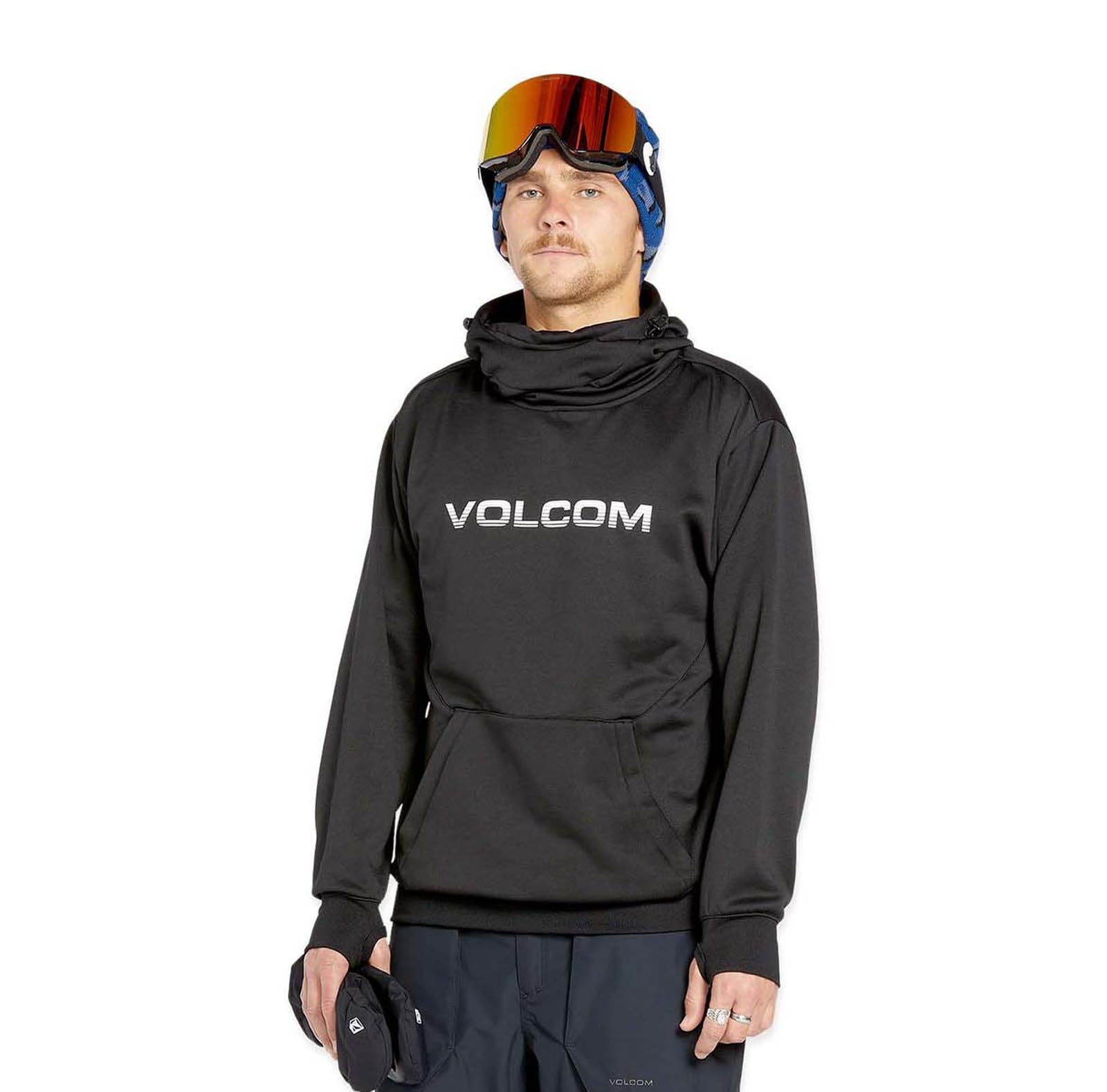 

Volcom Sweatshirt with Thumbholes Hydro Riding Snow Size M Men s Water-Repellent (G4152502 / Hoodie) Black, чорний