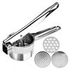 Stainless Steel Manual Juicer & Potato Masher with Interchangeable Discs Silver