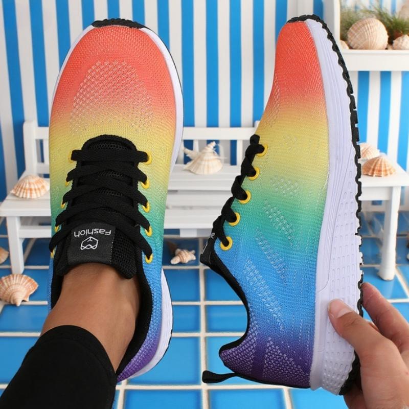 

Women s Sneakers Colorful Trendy Fashionable Luxurious Lightweight Running Shoes Breathable Comfortable Mesh Balanced Flat Shoes 44